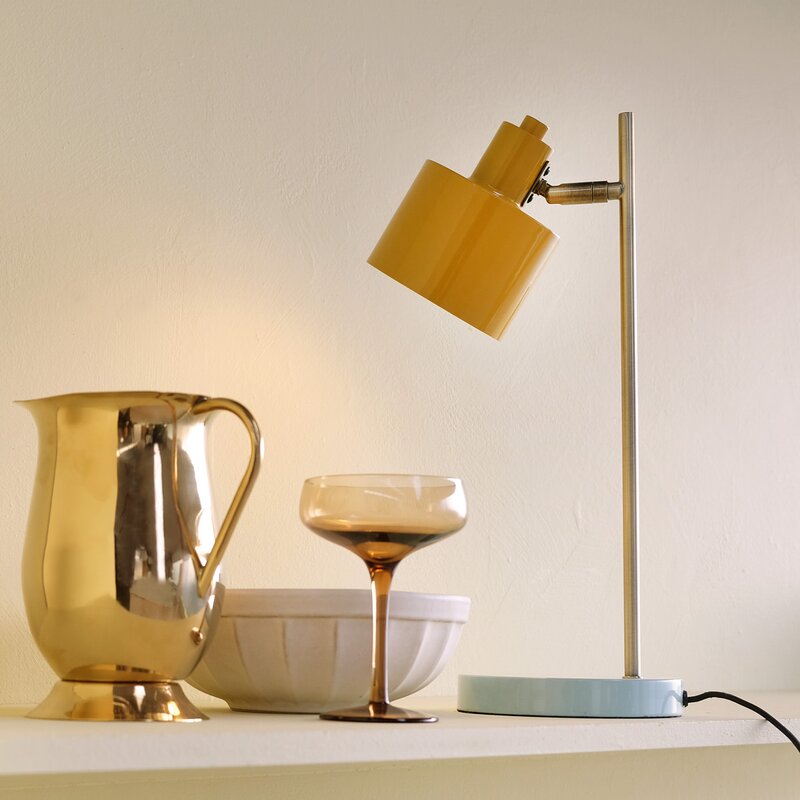 Ocean bordlampe 43 cm curry/messing/turkis