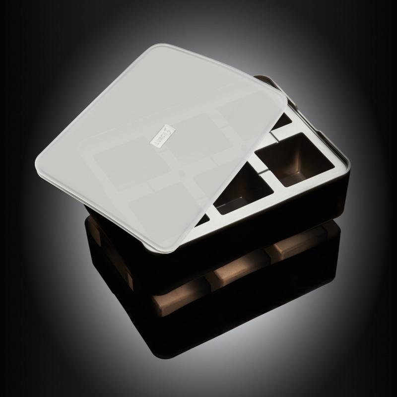 Isbitform terninger m/ lokk 5X5 cm svart
