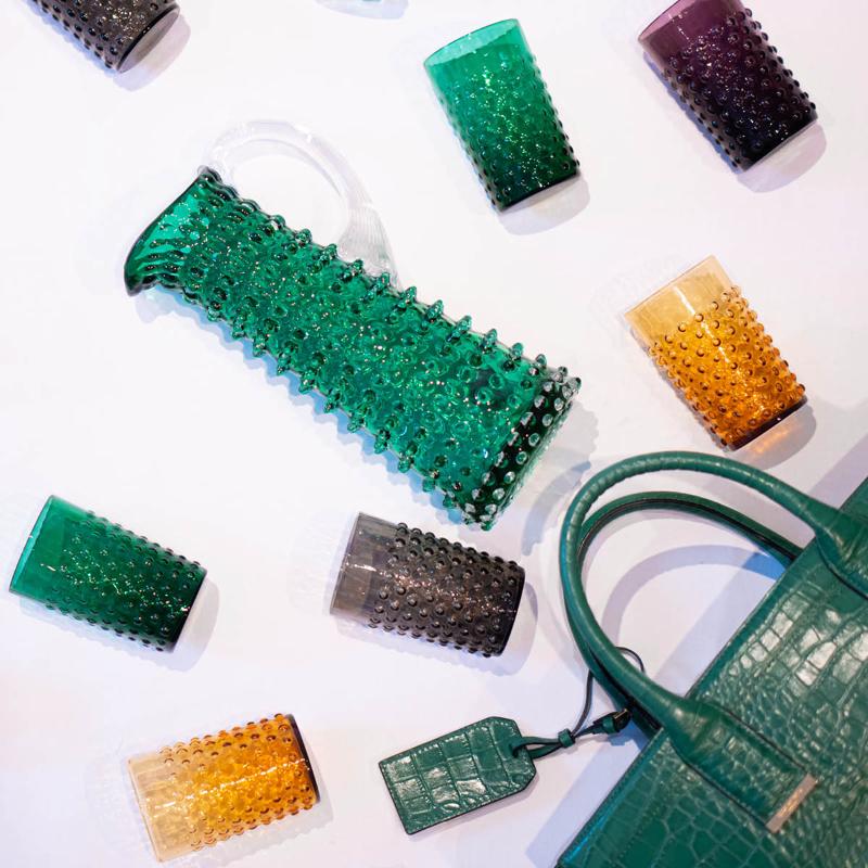 Hobnail glass 20 cl 6 stk dark green