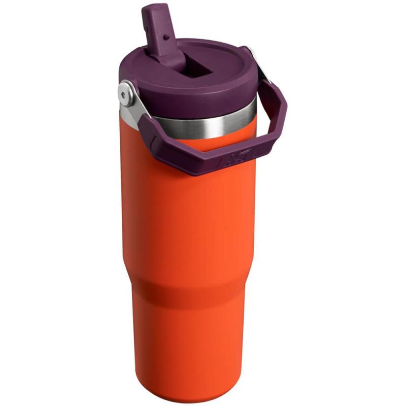 Iceflow flip straw tumbler termoflaske 0,89L oransje/lilla