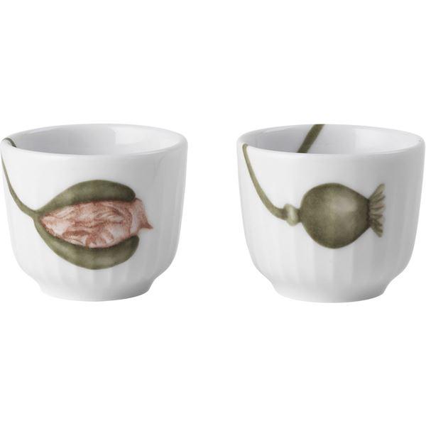 Hammershøi Poppy eggeglass 5 cm 2 stk hvit m/dekor