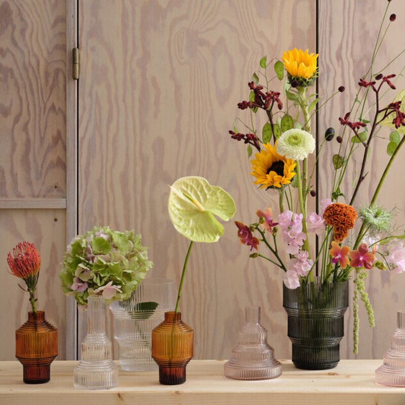 Pavilion vase 13,4 cm dark amber