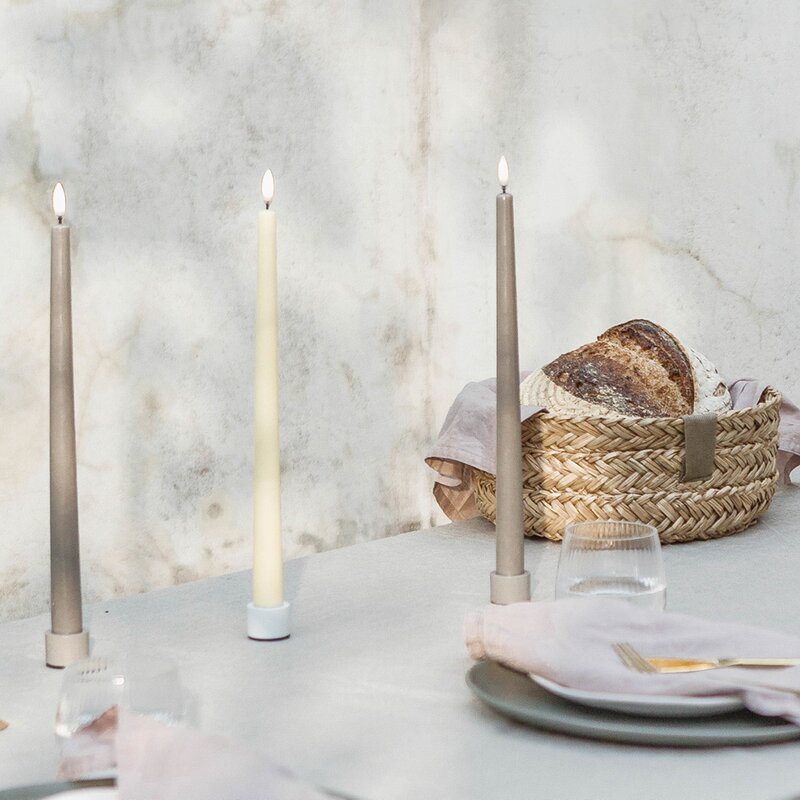 Taper Candles lysestake 3,2x2,3 cm 2 stk hvit