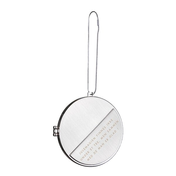 Julepynt medaljong m/fotoramme 7x7 cm julemagien sølv