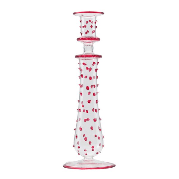 The dots lysestake 26 cm klar/rød