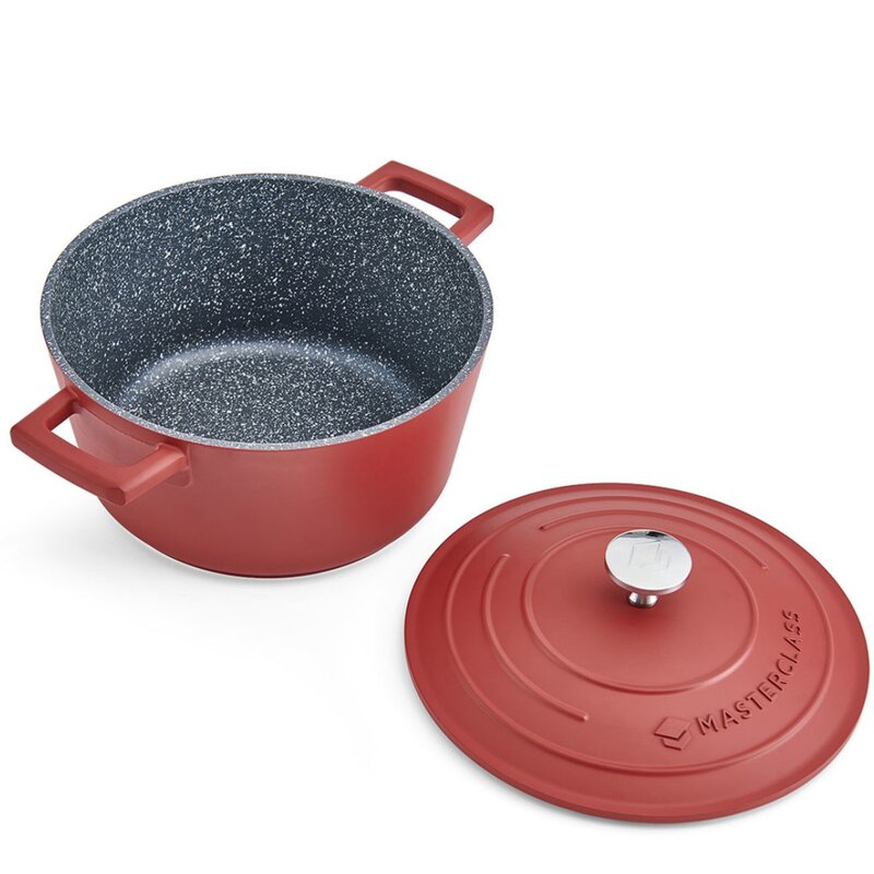 Cast Aluminium gryte 2,5L 21 cm rød