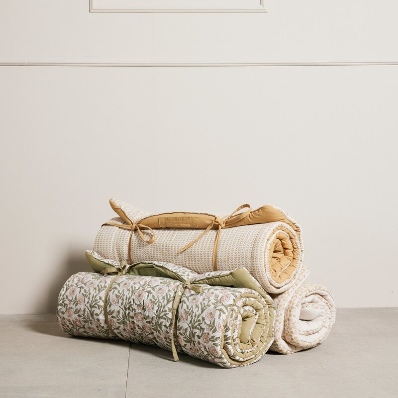 Ivenne sittepute/madrass 120x60 cm oker