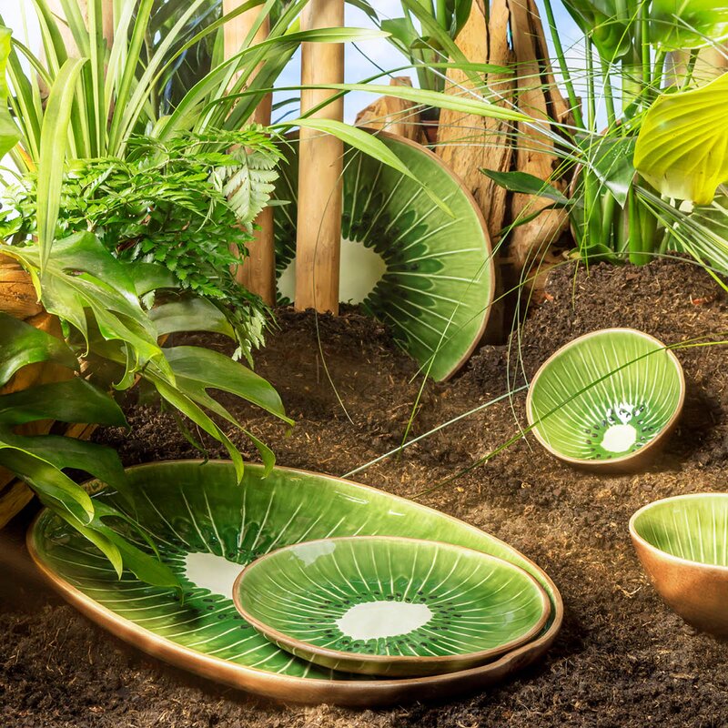 Tropical Fruits tallerken 22 cm kiwi grønn