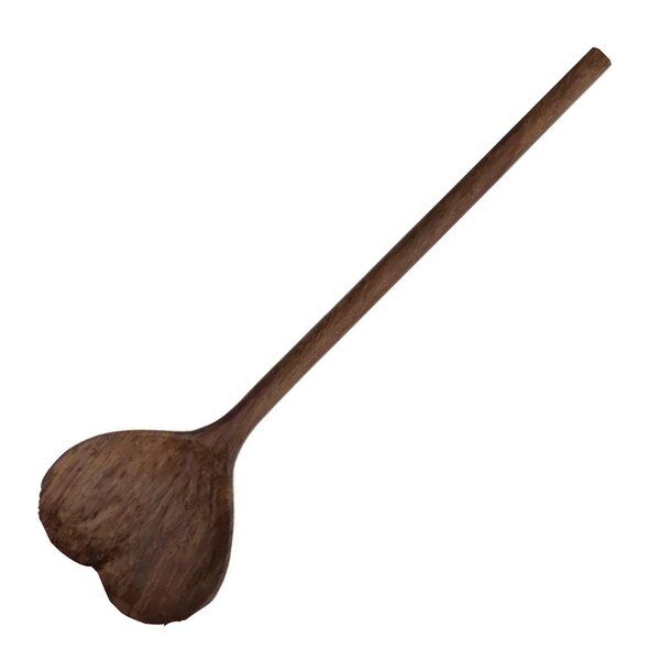Melker serveringsskje hjerte 30 cm mørkt tre
