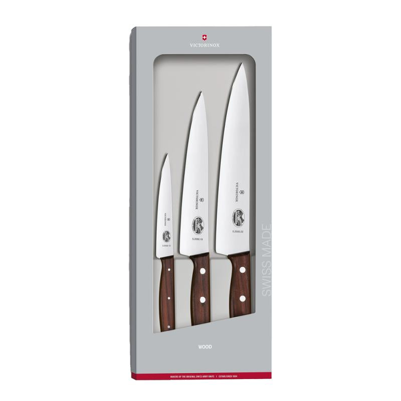 Pine knivsett 3 deler brun