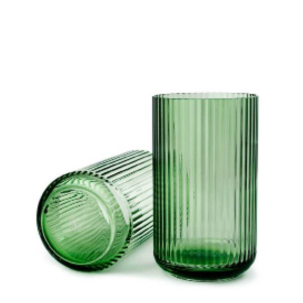 Vase h25 cm grønn glass
