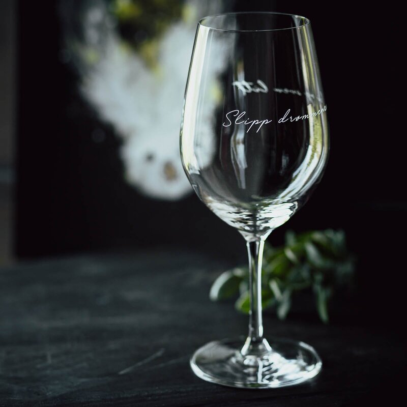 Rødvinsglass 62 cl slipp drømmene fri og svev