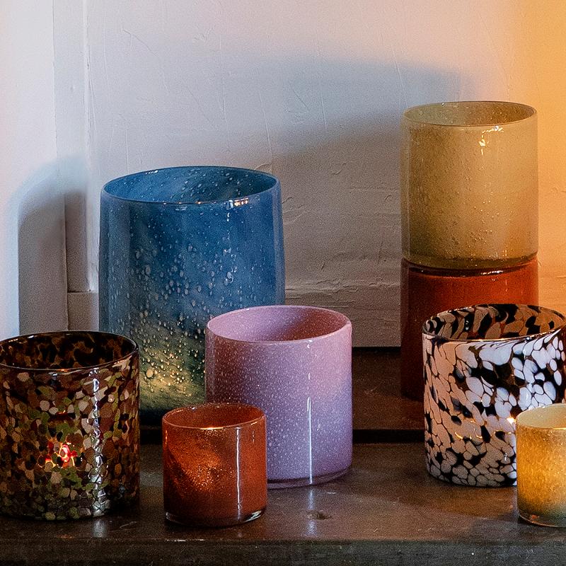 Calore vase/lyslykt M 15 cm petrol