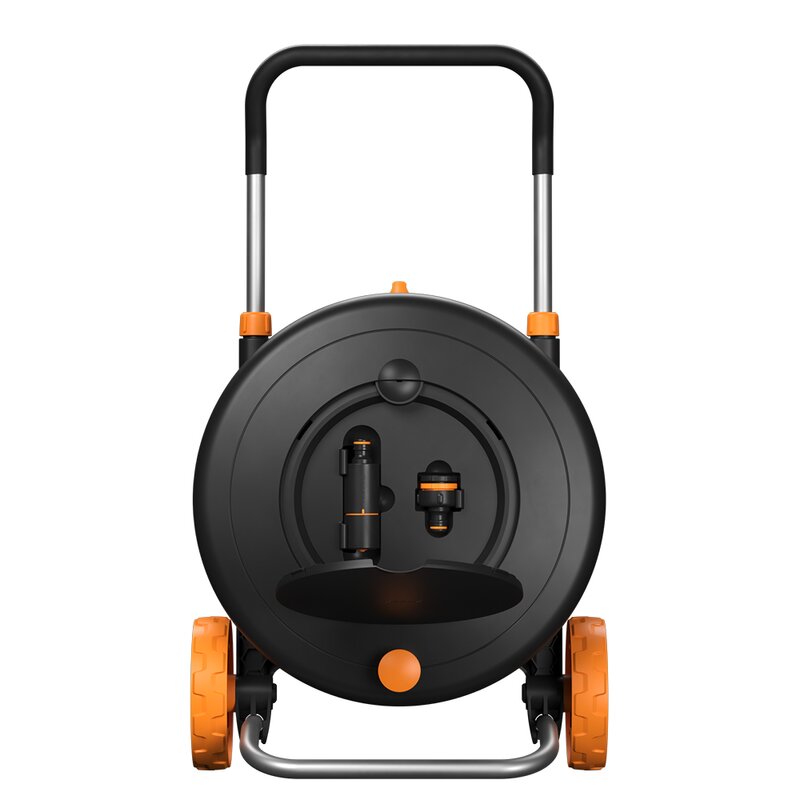 Comfort slangetrommel med slange 13mm 20m svart/oransje