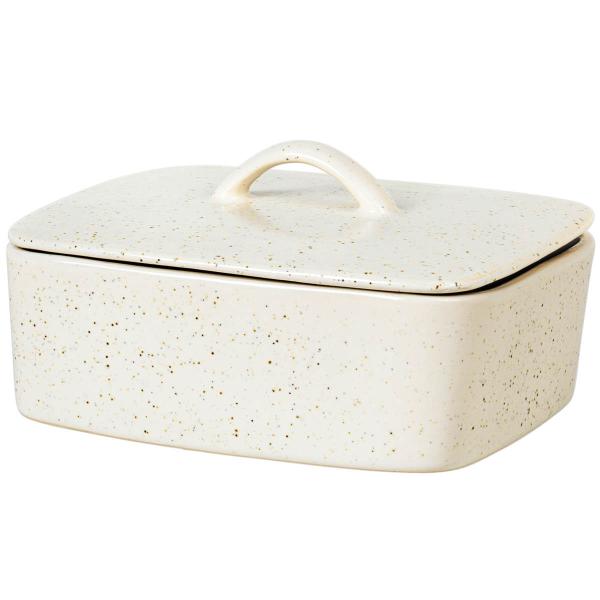Nordic Vanilla smørskål 15x12x5,5 cm kremhvit