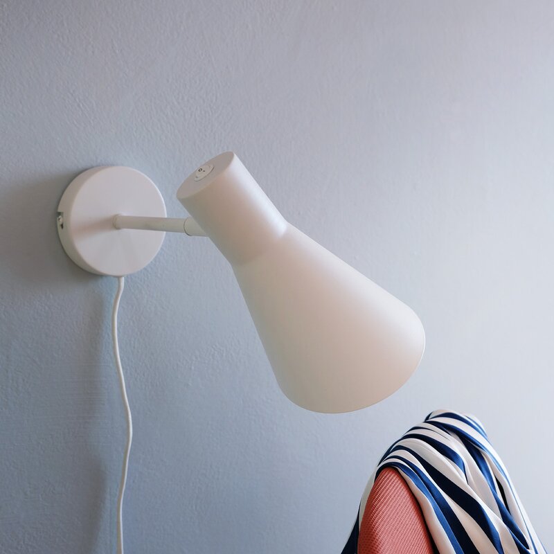 DL12 vegglampe 20 cm hvit