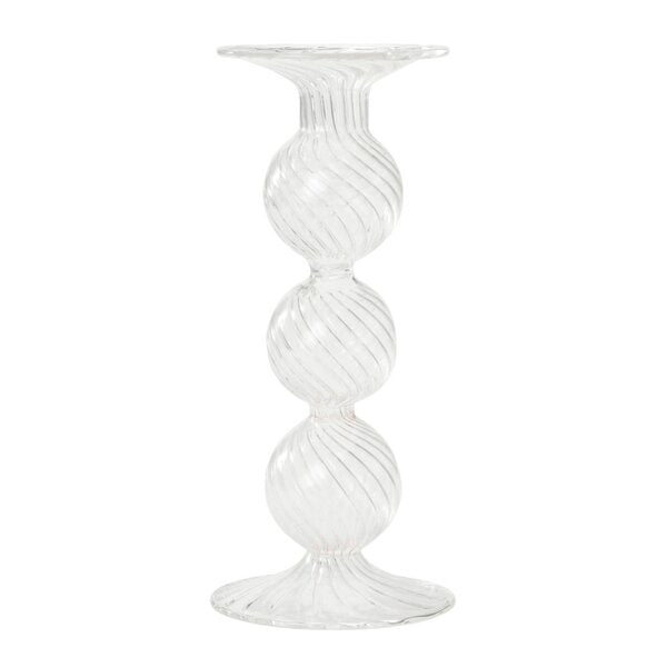Swirl lysestake 22 cm klar