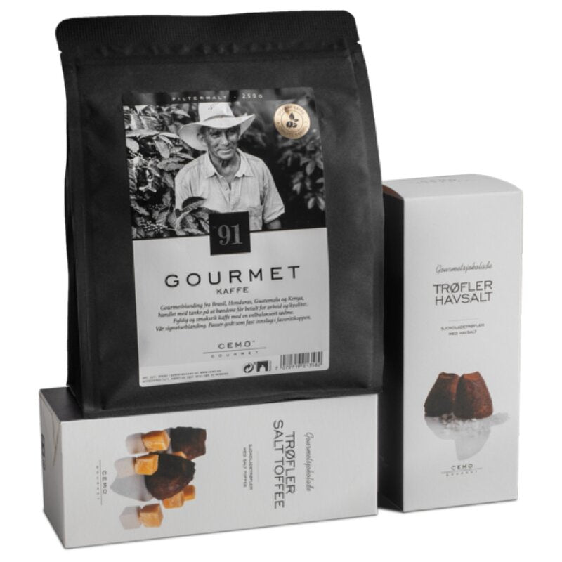 Gourmet gavesett kaffe & trøfler