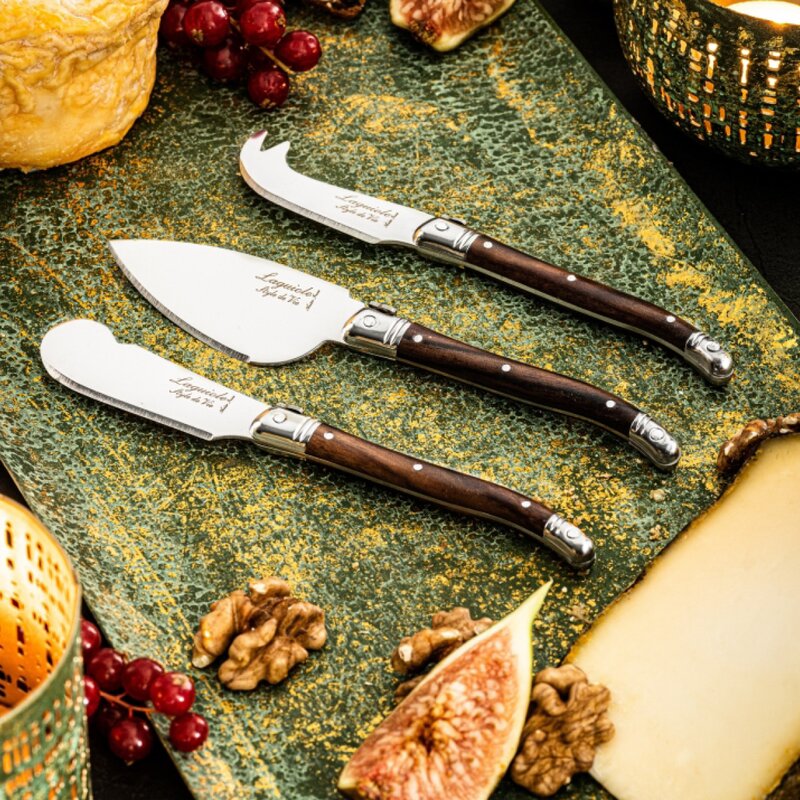 Ostekniver 3 stk dark wood