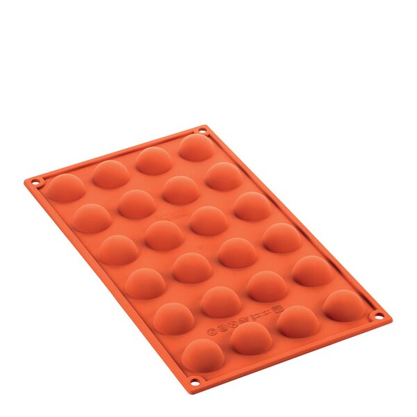 Silikonform halvkule 24 stk 3x1,5 cm