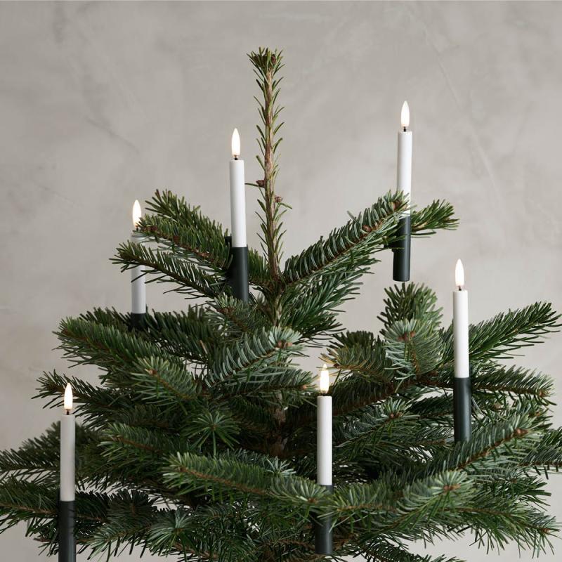 Christmas juletrelys 6 stk hvit
