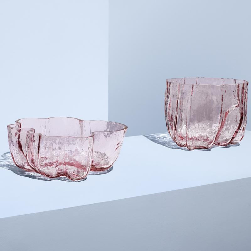 Crackle skål 10,5 cm rosa