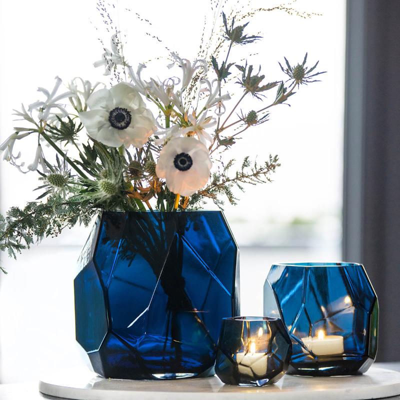 Iglo vase stor 22 cm kongeblå
