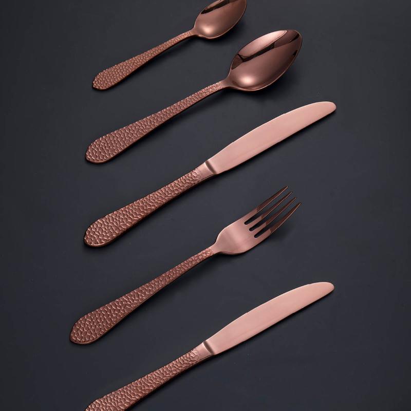 Craft bestikksett 16 deler hamret kobber