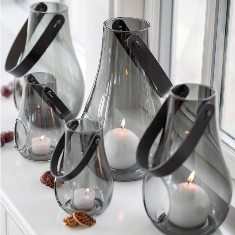 Design With Light hurricane lanterne 16 cm smoke