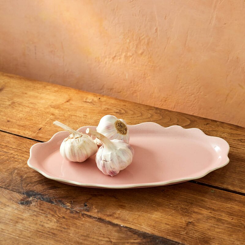 Big Love serveringsfat 35x20 cm rosa