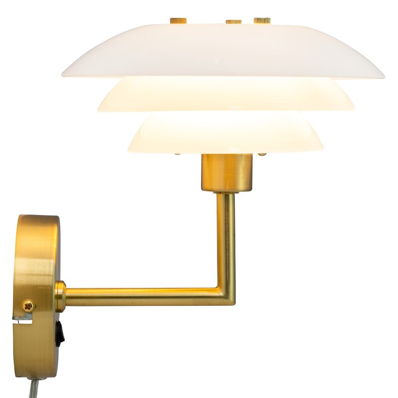 DL20 vegglampe 20 cm opal/messing