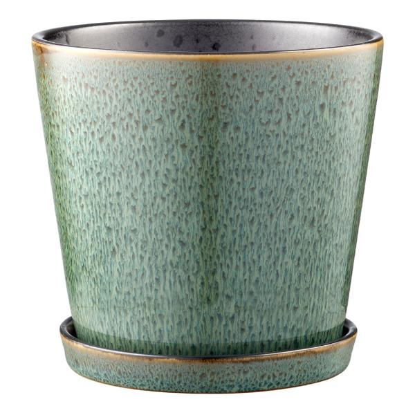 Blomsterpotte 14 cm grønn/svart