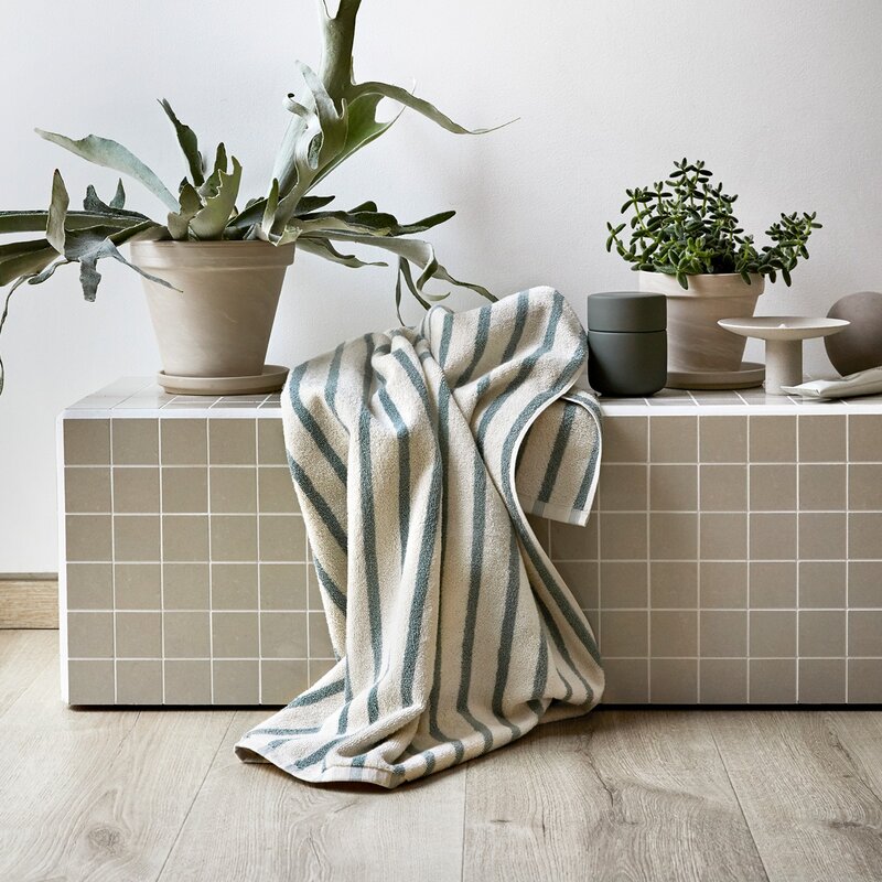 Everyday stripe håndkle 70x140 cm aqua