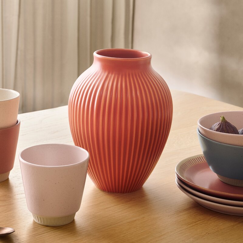 Ripple vase 27 cm korall