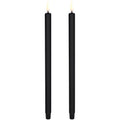 LED kronelys 25 cm 2 stk svart