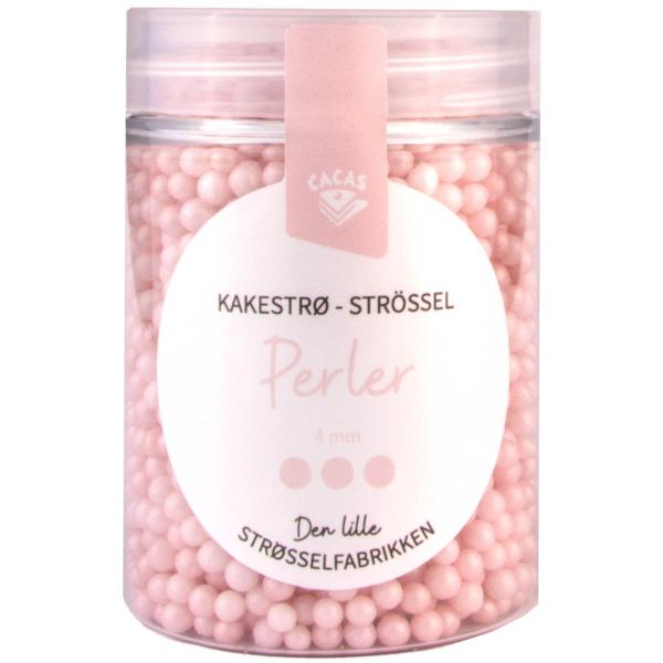 Kakestrøssel perler 4 mm 90g rosa pastell
