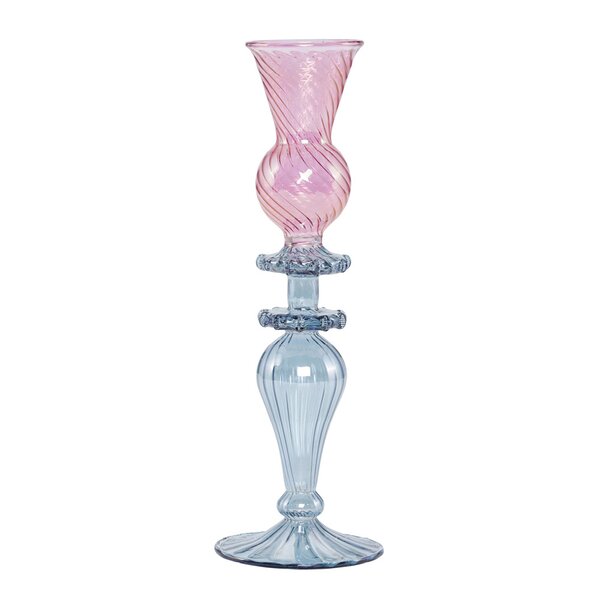 Mary lysestake 25 cm rosa/blå