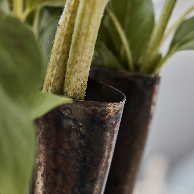 Flood vase 23 cm antikk brun