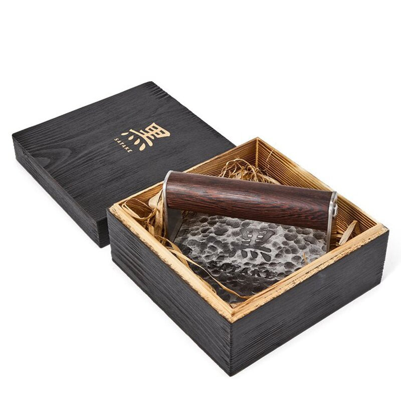 Kuro burgerpresse smashjern 14 cm brun/rustfri