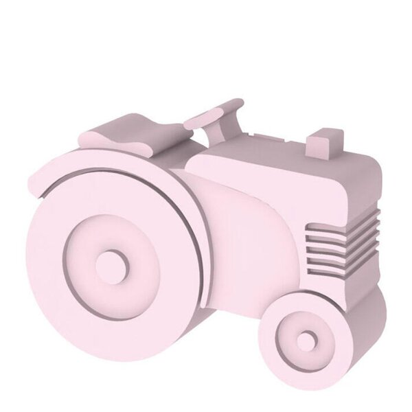 Matboks i plast traktor lys rosa
