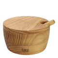 RAW Teak saltkar med lokk og skje 4 cm