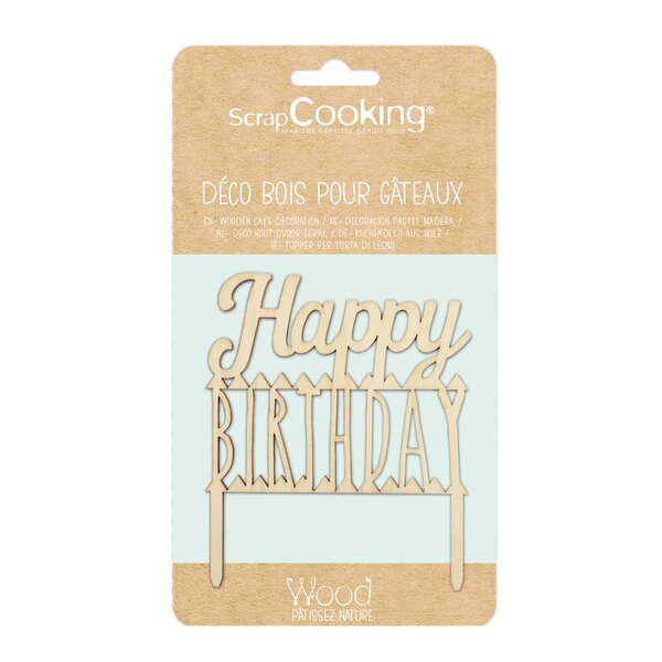 Kaketopp i tre Happy Birthday