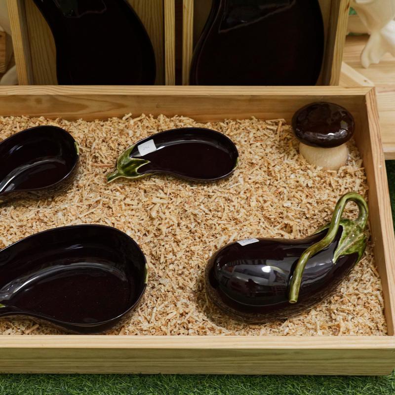 Aubergine fat 24,5 cm lilla/grønn