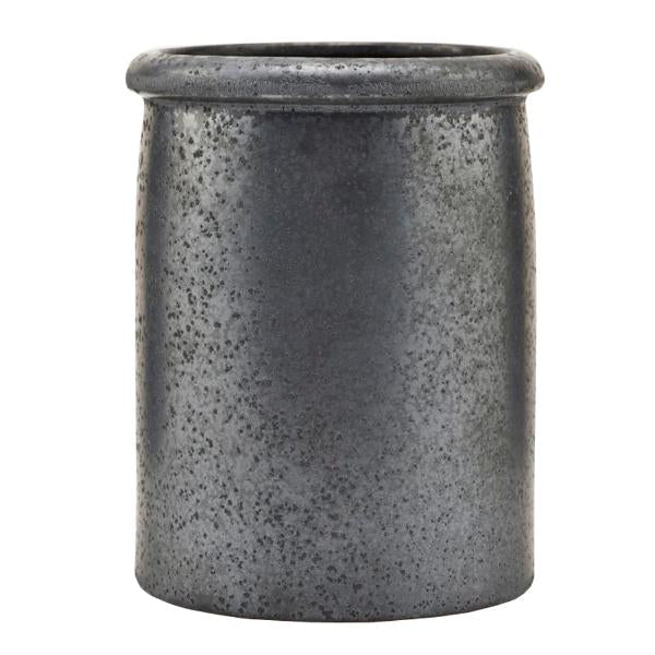 Pion krukke 15x11,5 cm svart/brun