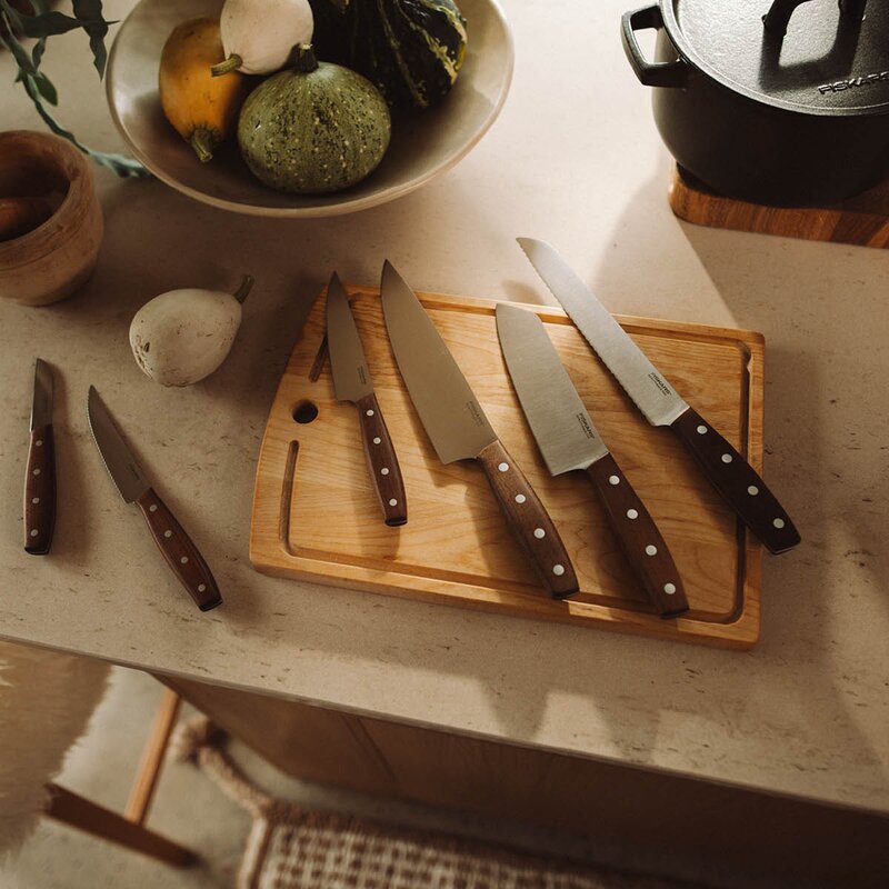 Folken kokkekniv 12 cm tre/stål