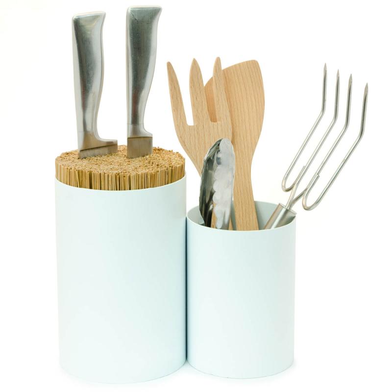 Knife & Spoon kniv- og redksapsholder rund hvit