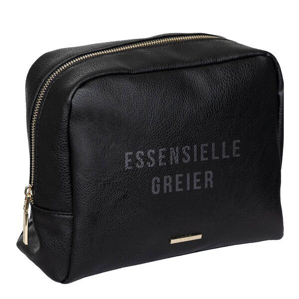 Toalettmappe essensielle greier 24x20x10 cm svart