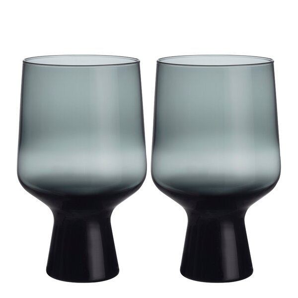 Solare glass på fot 40 cl 2 stk stålgrå
