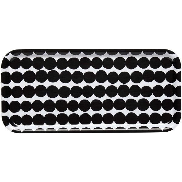 Räsymatto brett 15x32 cm hvit/svart