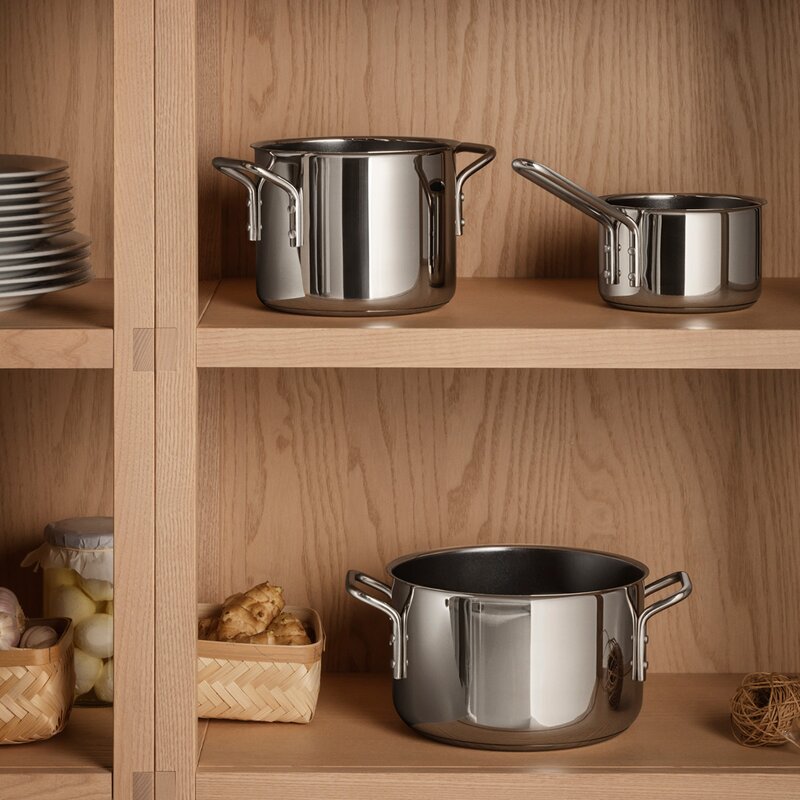 Stainless Steel kasserolle 1,1L keramisk Slip-Let® belegg